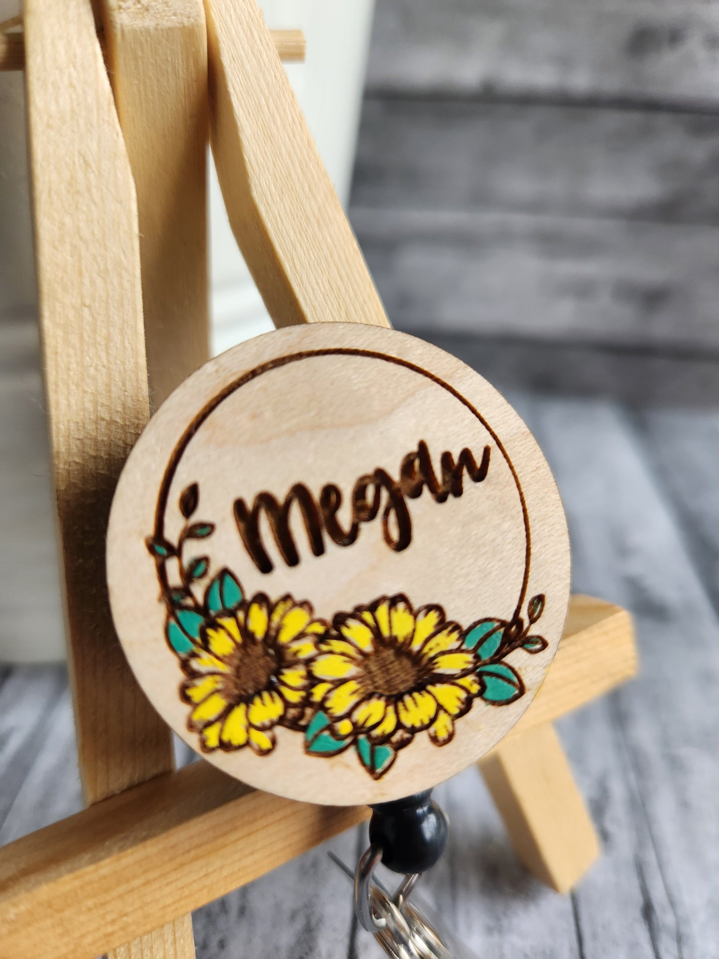 Sunflower Personalized Badge Reel