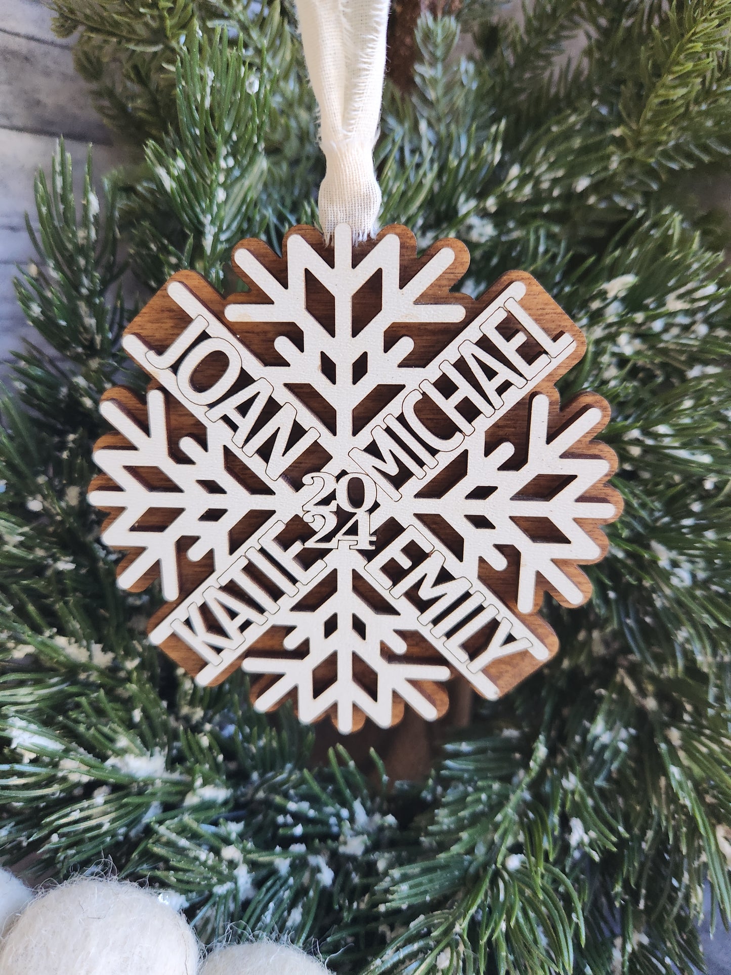 Personalized Family Snowflake Ornament