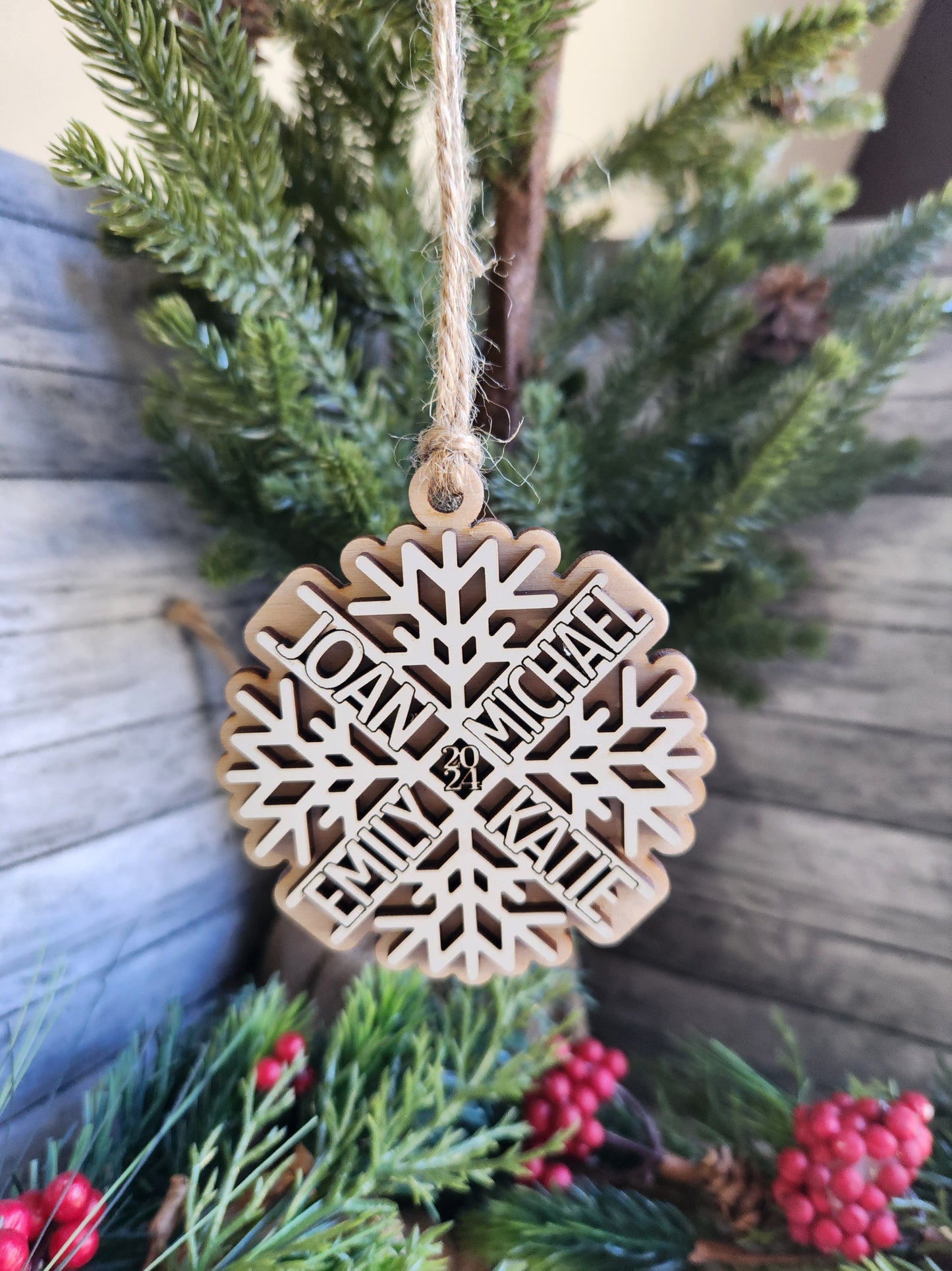 Personalized Family Snowflake Ornament