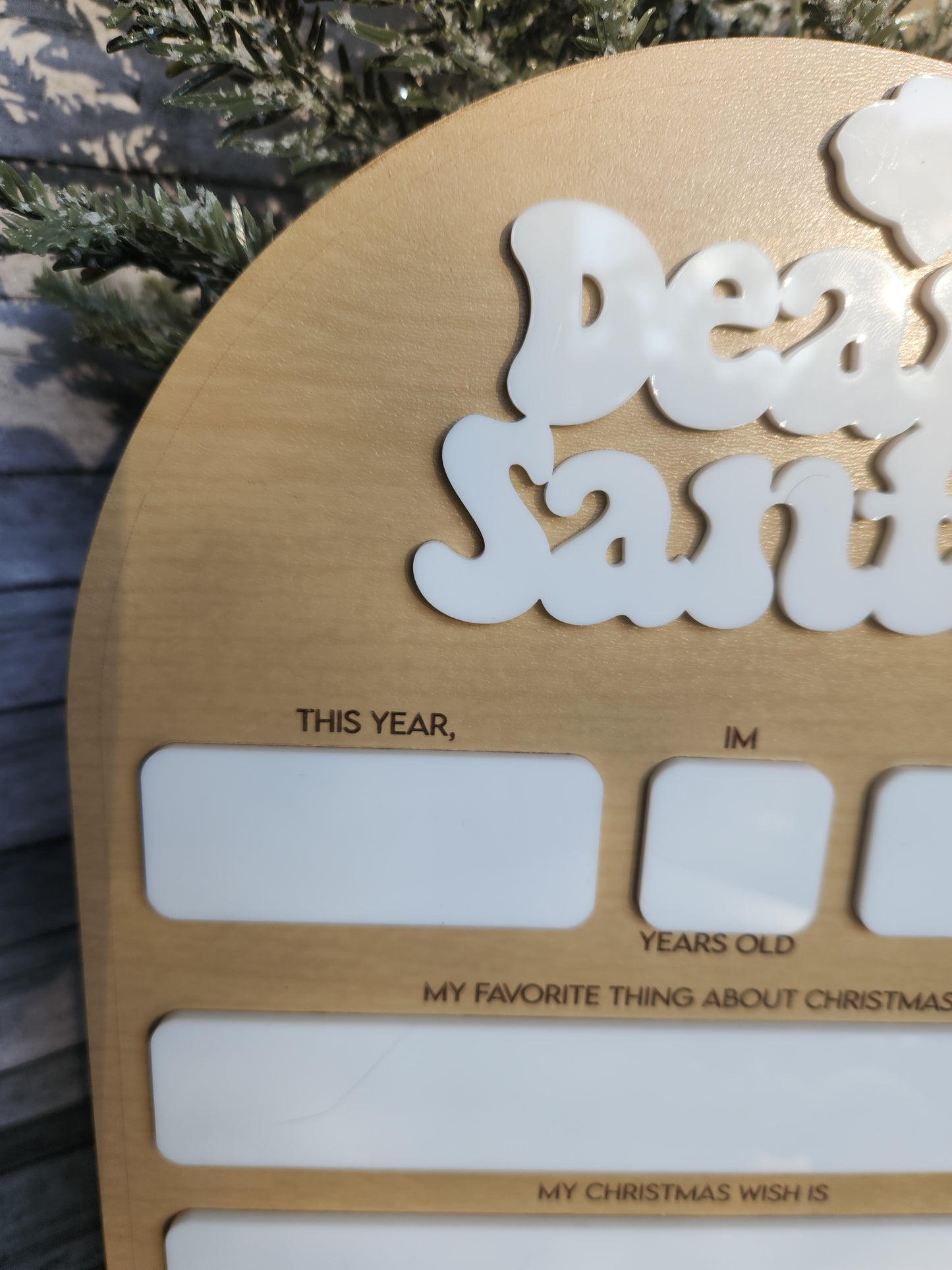 Personalized "Dear Santa" Dry Erase Christmas Sign – Reusable Holiday Memory Board for Kids