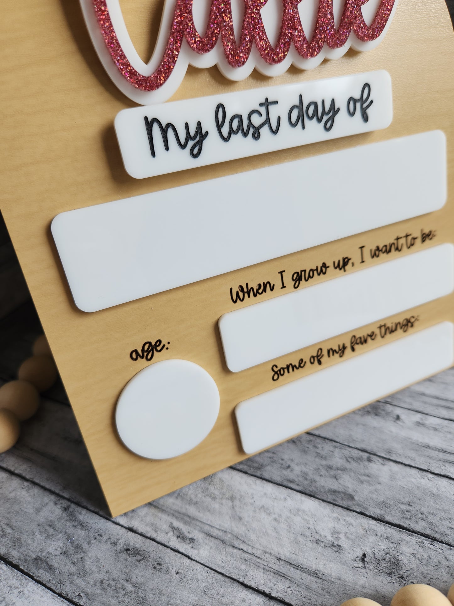 Personalized First & Last Day of School Sign – Custom Name Photo Prop