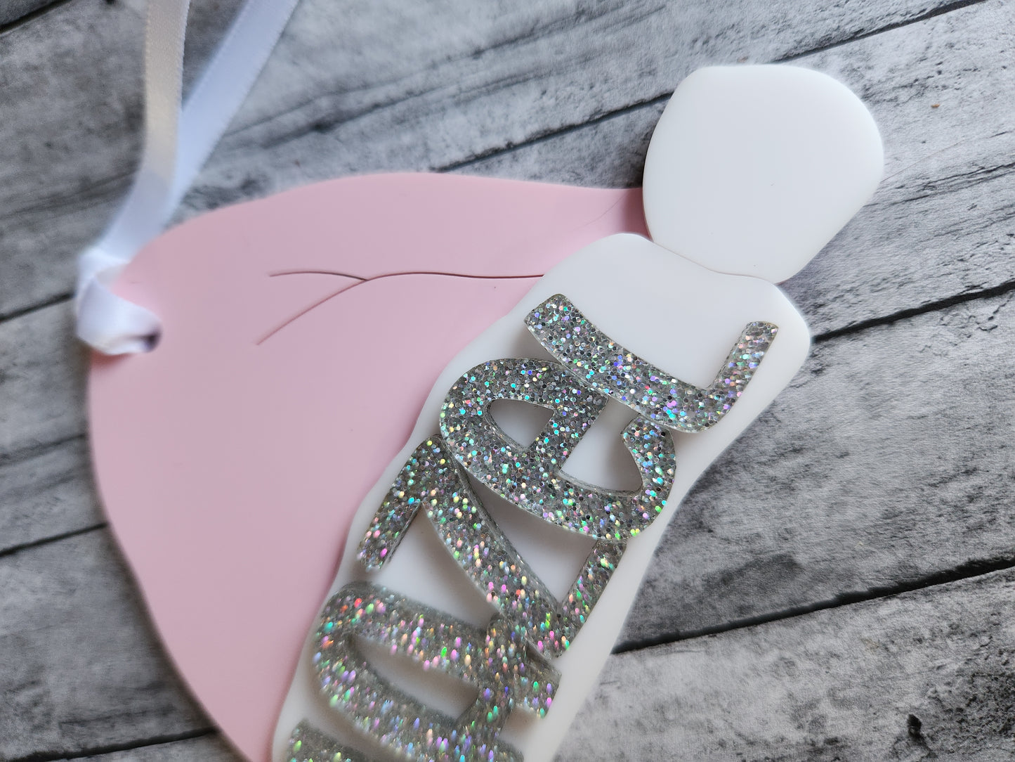 Personalized Santa Hat Christmas Ornament | Custom Name Holiday Gift | Glitter Name Ornament for Kids, Family, Pets