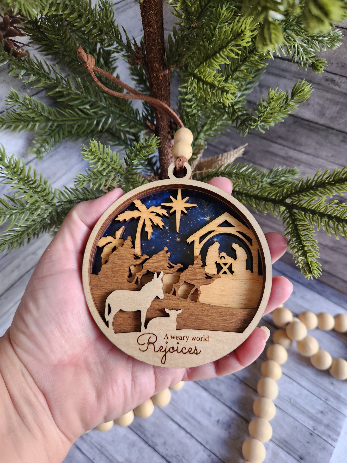 Nativity Ornament – Handcrafted Wooden Christmas Decor