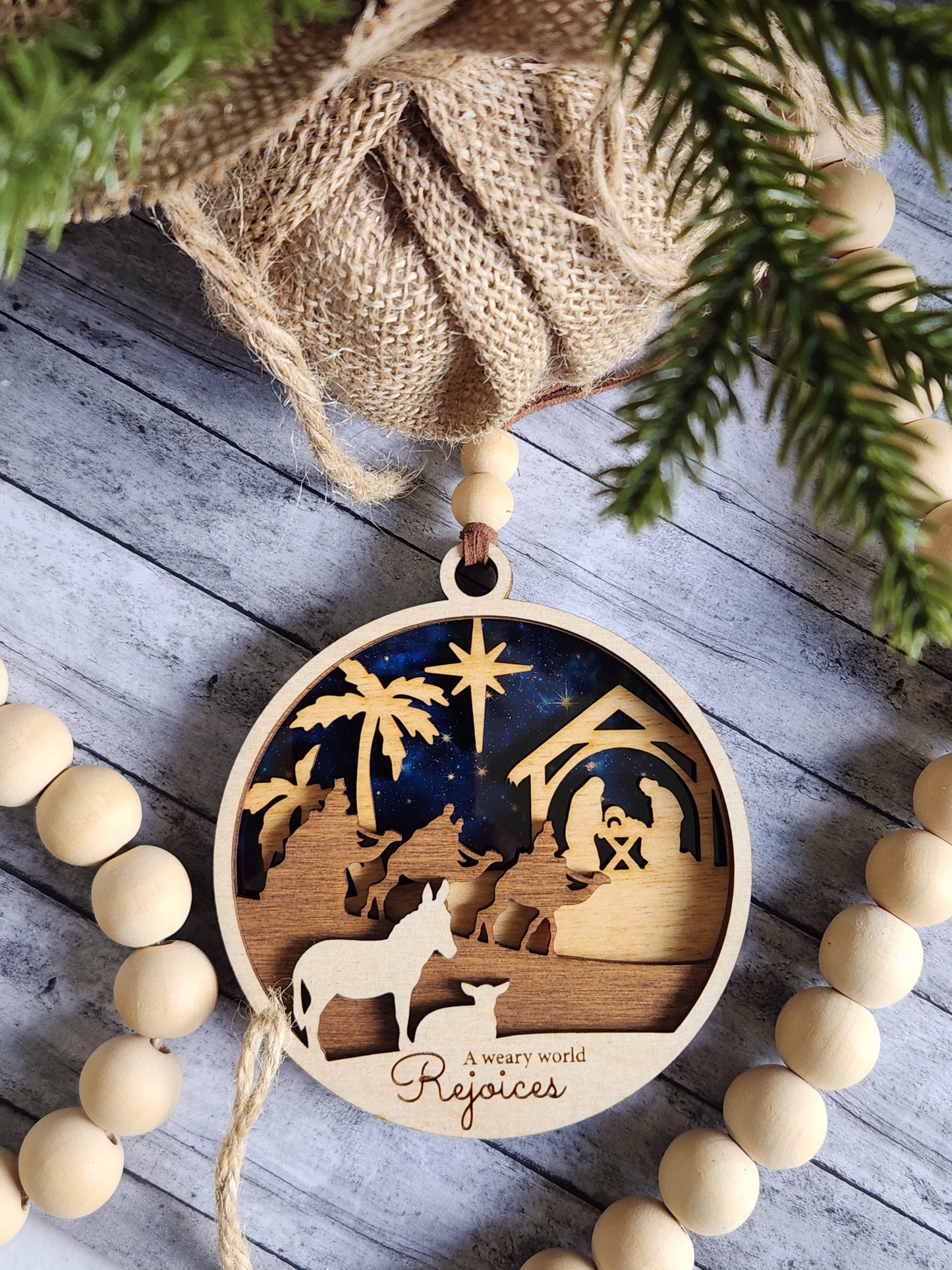 Nativity Ornament – Handcrafted Wooden Christmas Decor