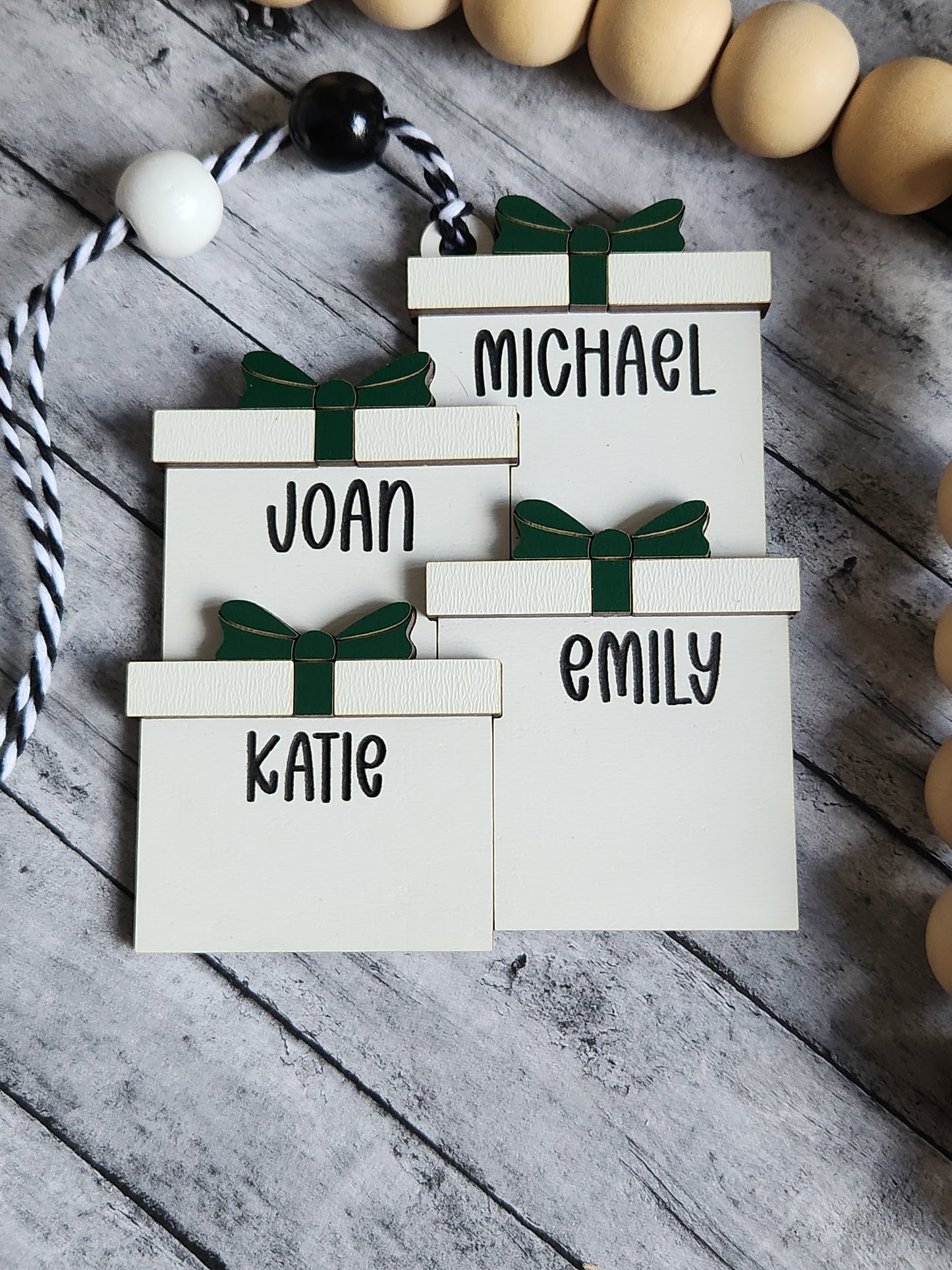 Personalized Stacked Gift Ornament – Custom Christmas Name Ornament for Family, Friends or Coworkers
