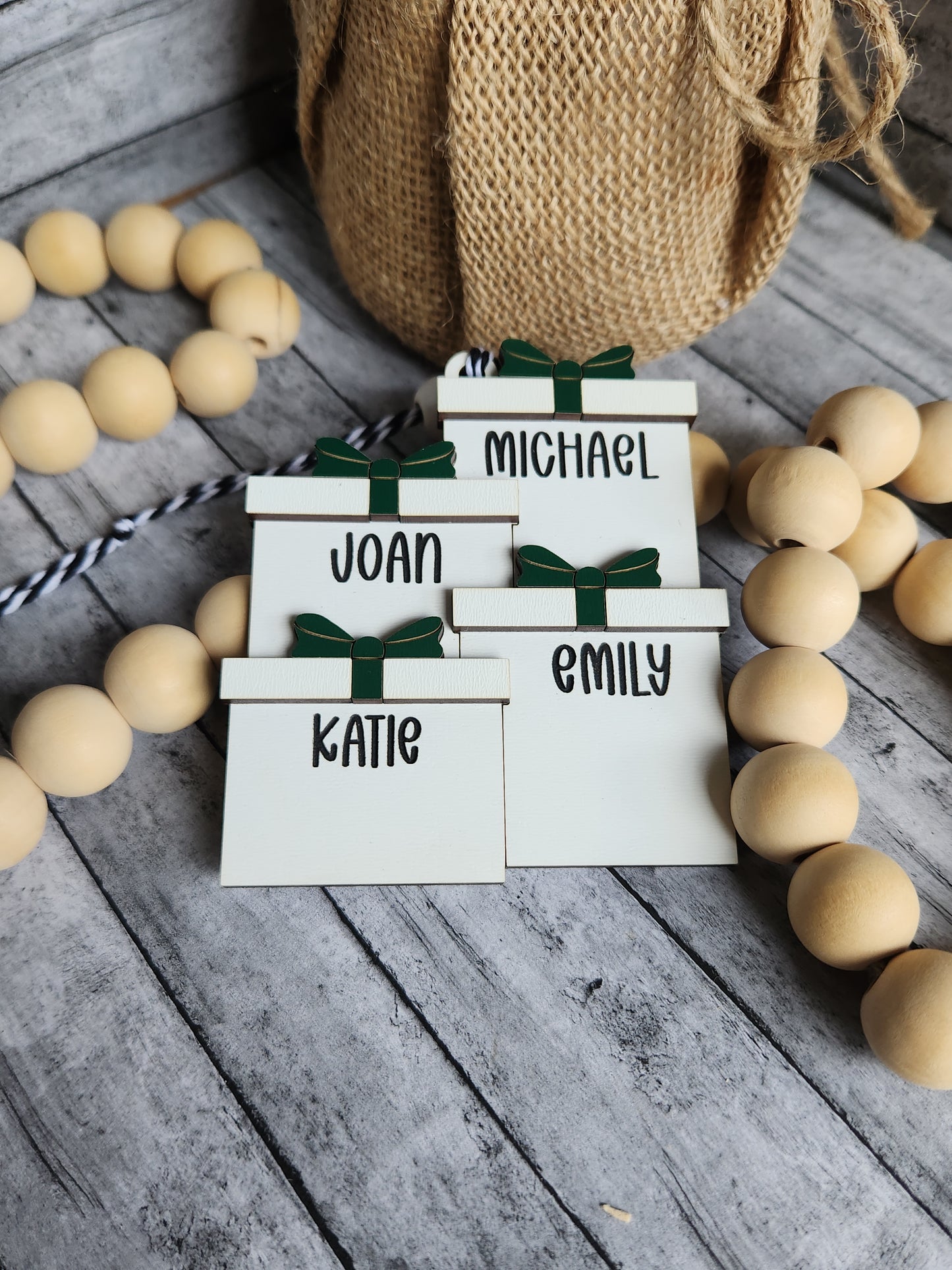 Personalized Stacked Gift Ornament – Custom Christmas Name Ornament for Family, Friends or Coworkers