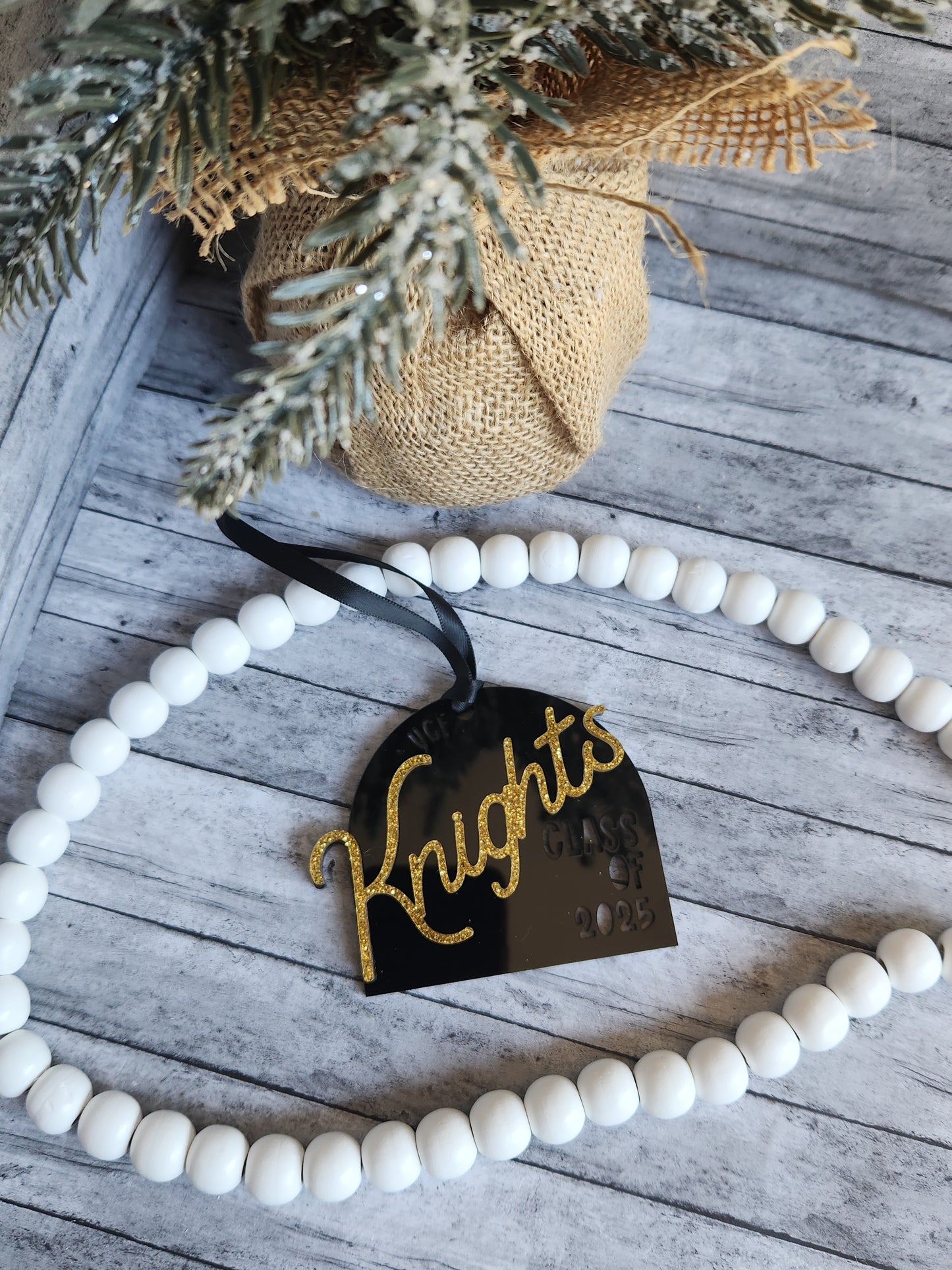 Custom Class of 2025 Graduation Ornament โ Personalized School Ornament for UCF, UF, FSU, and More โ Glitter Acrylic Keepsake