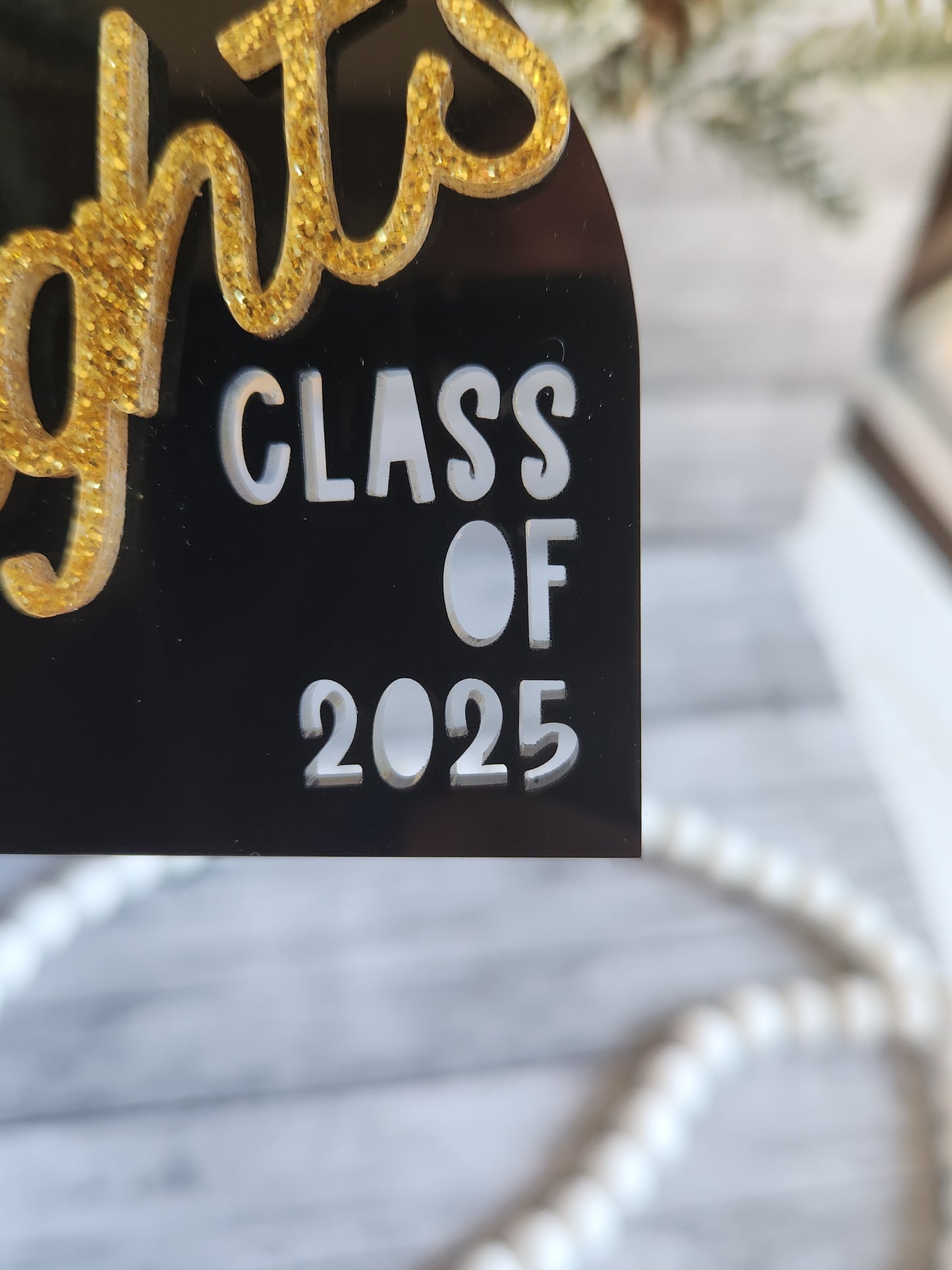 Custom Class of 2025 Graduation Ornament โ Personalized School Ornament for UCF, UF, FSU, and More โ Glitter Acrylic Keepsake