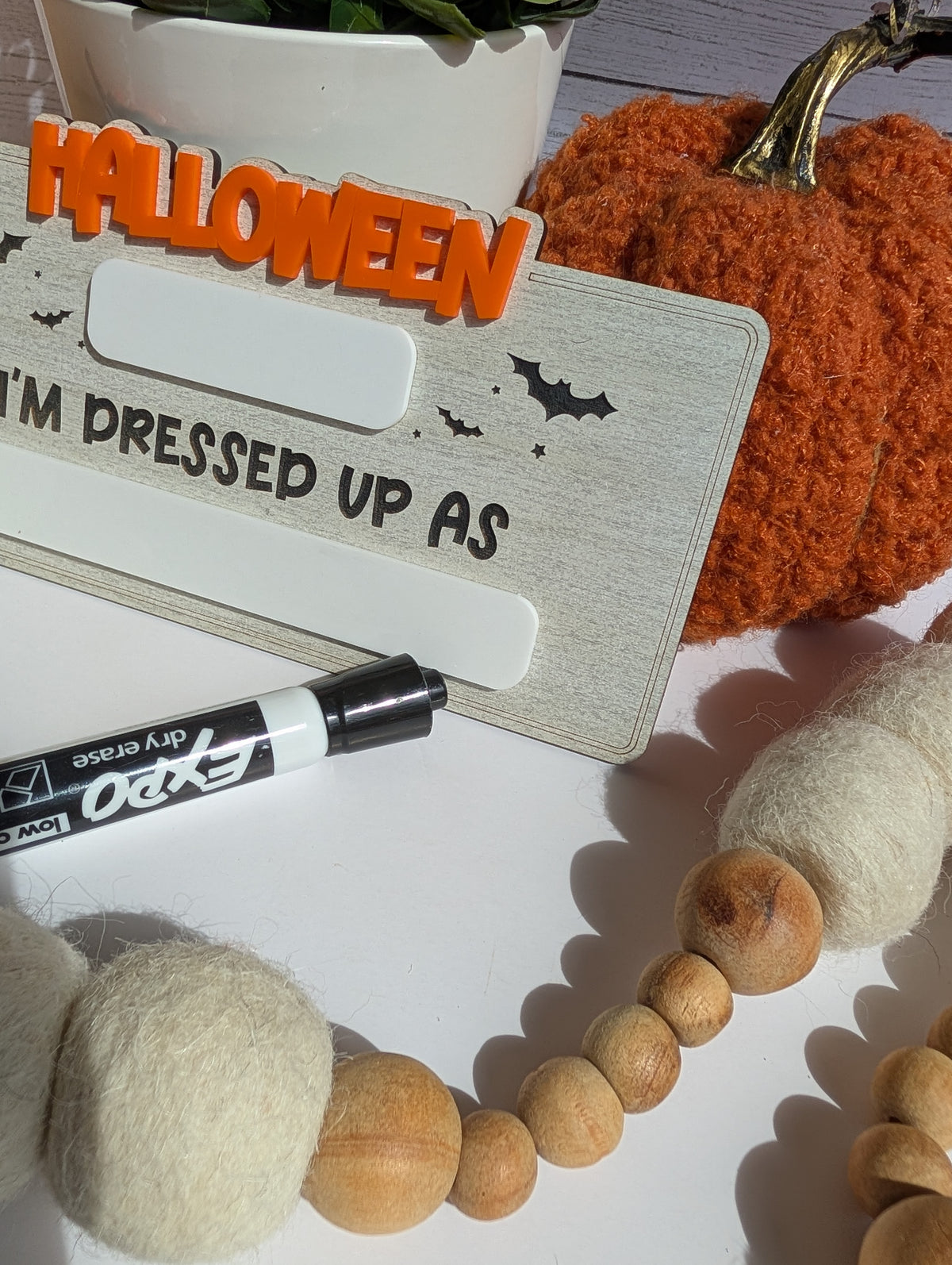 Halloween Costume Photo Prop Sign | Reusable Wooden Keepsake