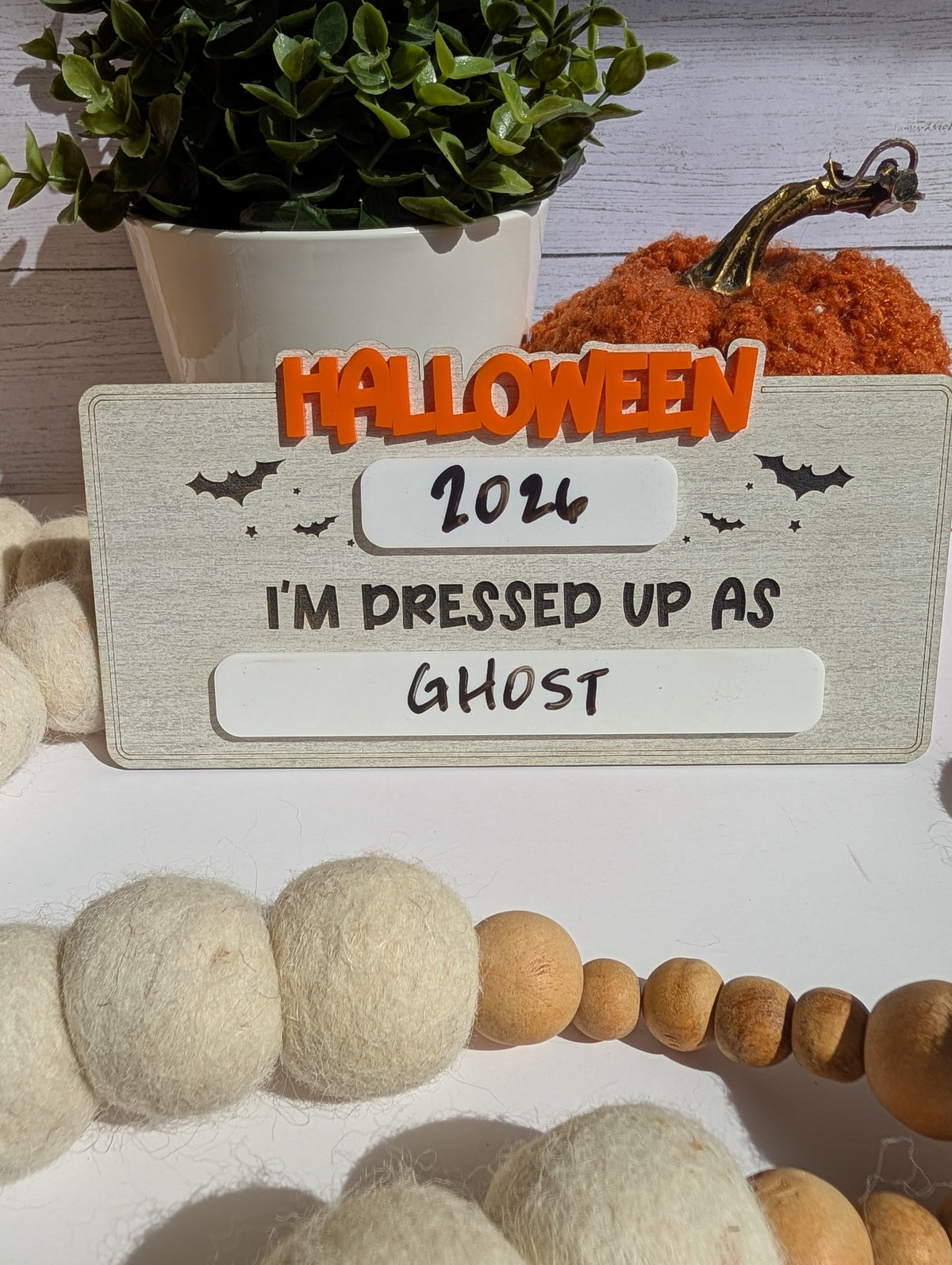Halloween Costume Photo Prop Sign | Reusable Wooden Keepsake