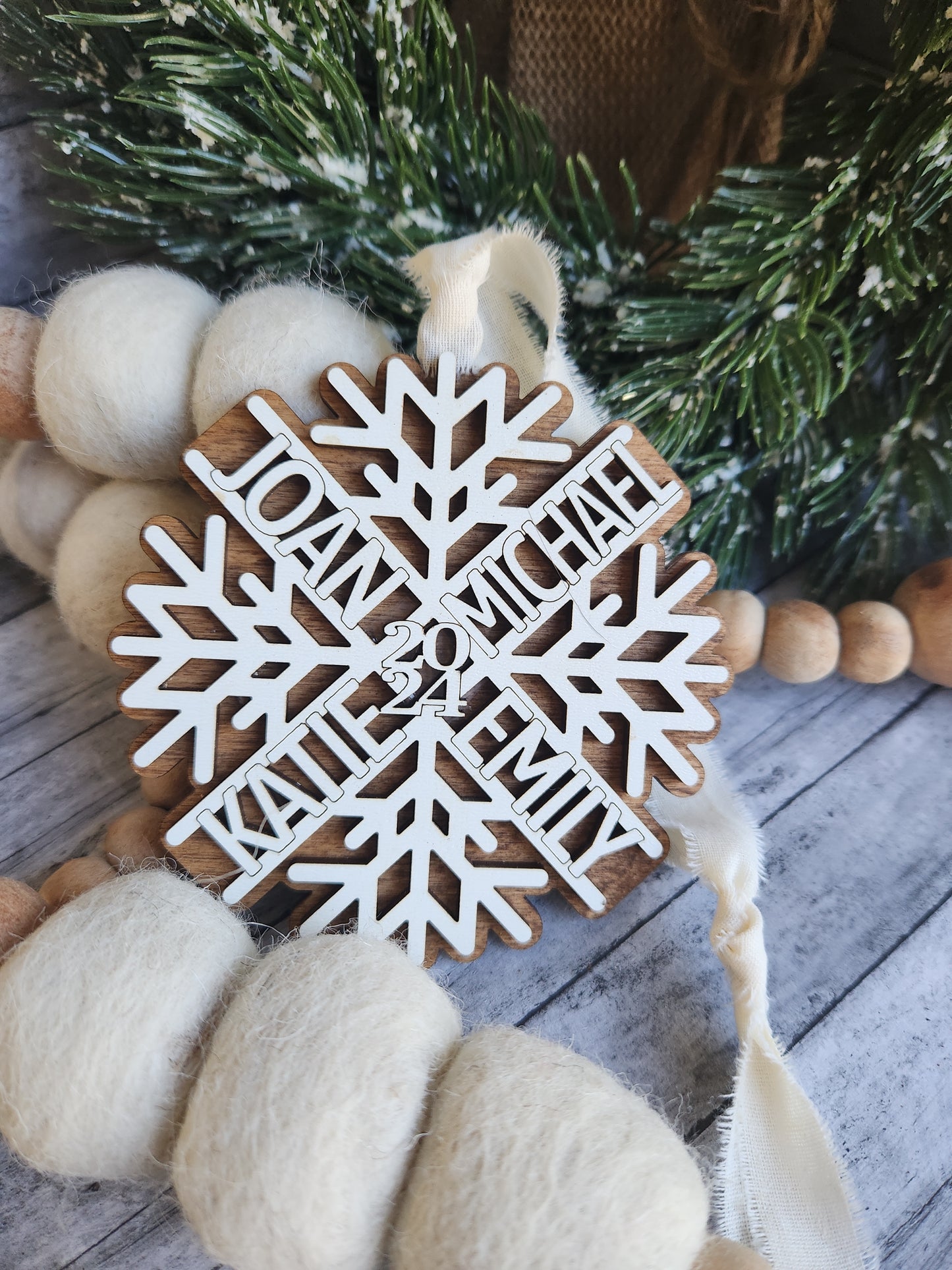 Personalized Family Snowflake Ornament