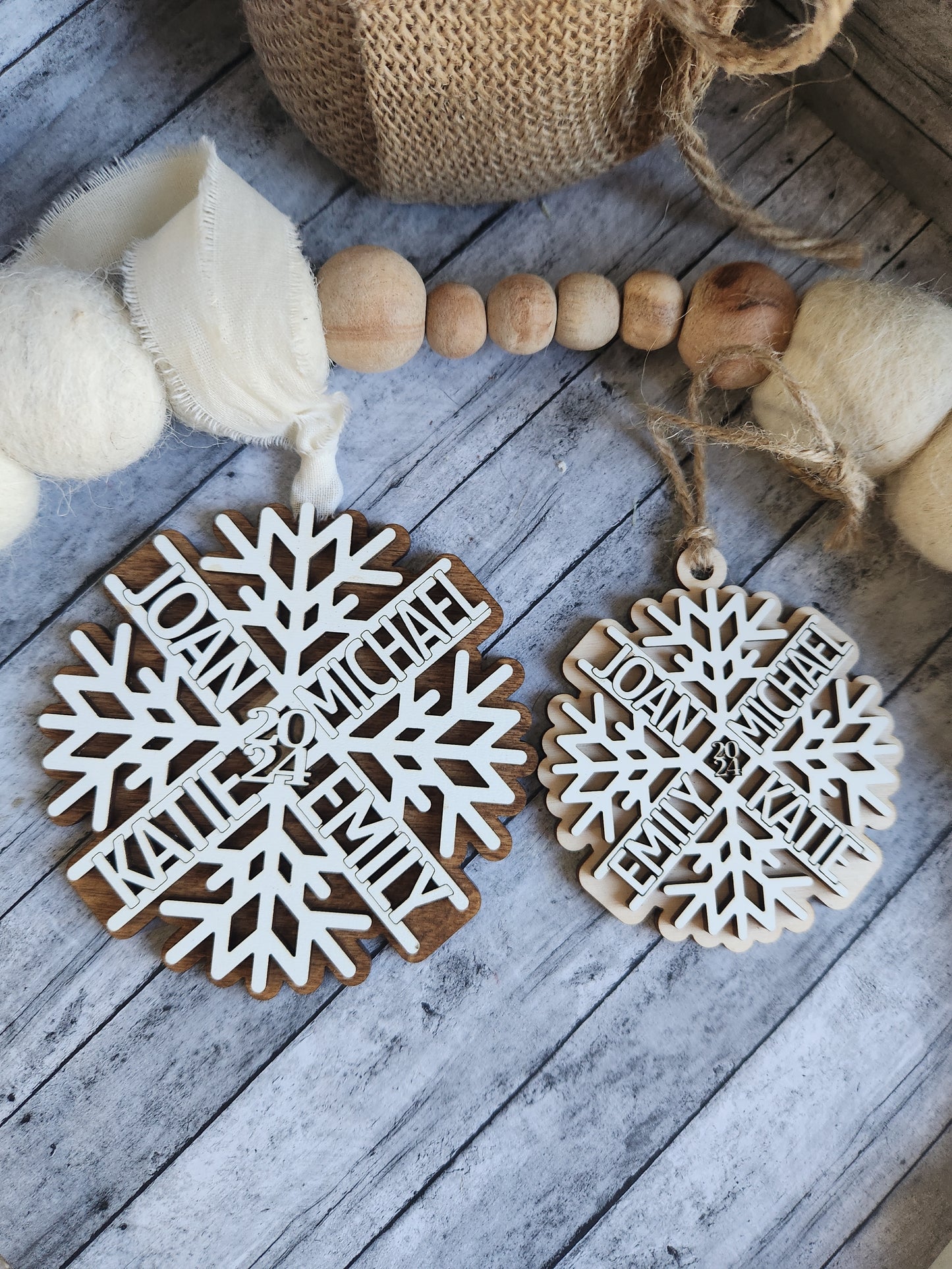 Personalized Family Snowflake Ornament