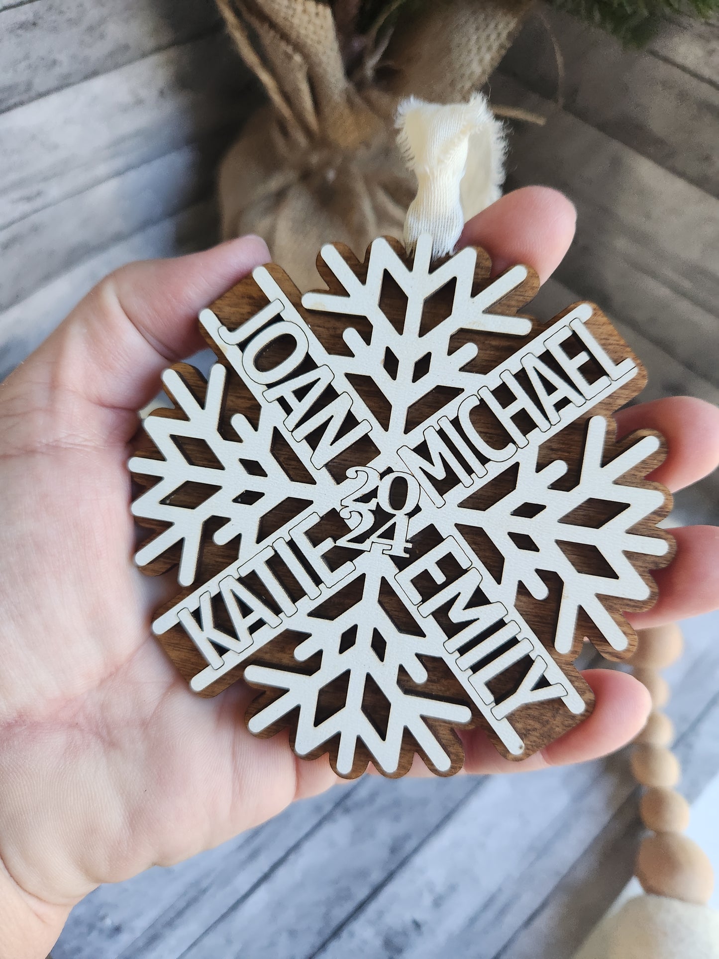 Personalized Family Snowflake Ornament