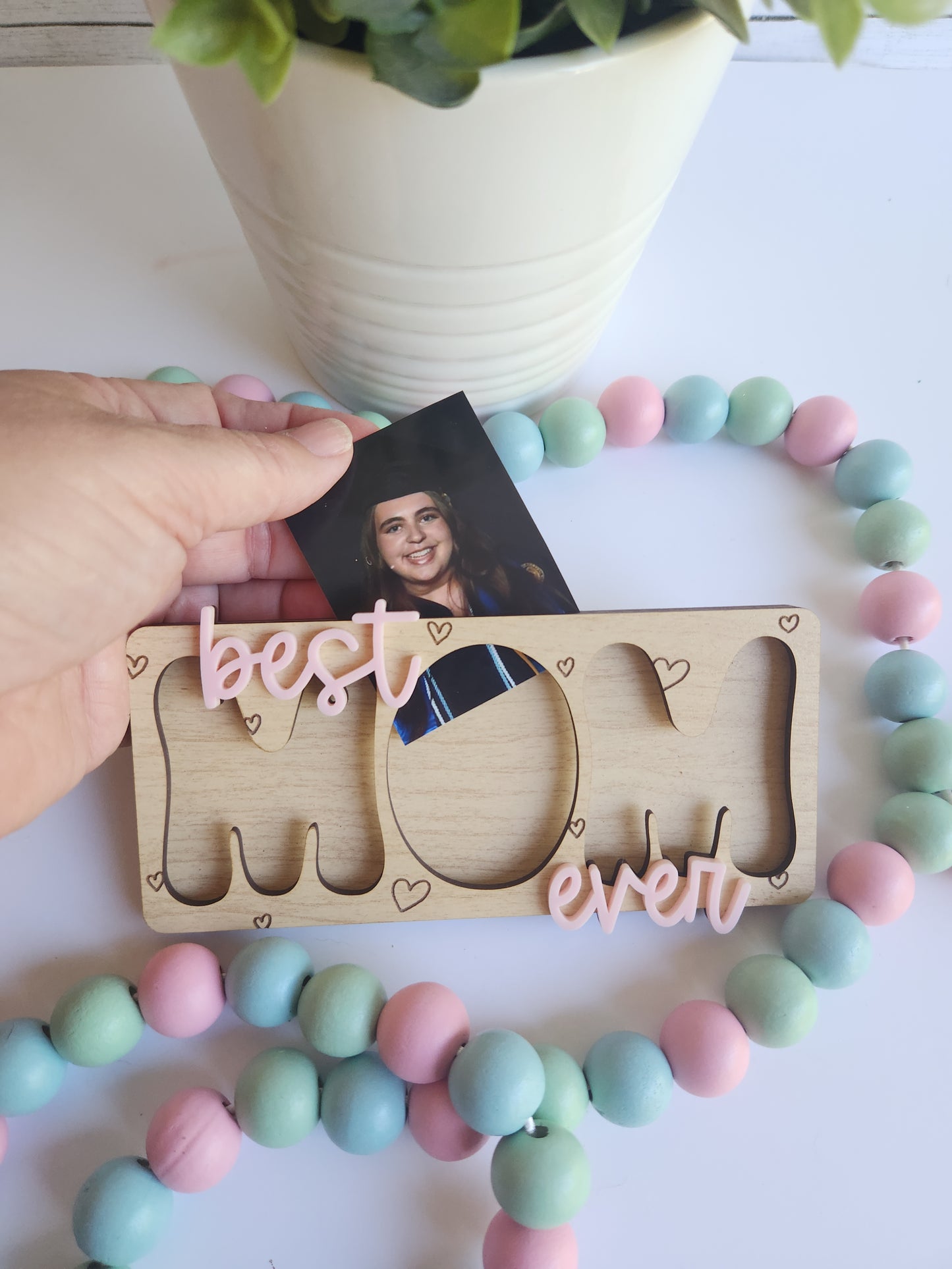 Mom Photo Frame Magnet | Best Mom Ever Picture Magnet | Mother’s Day Gift for Mom