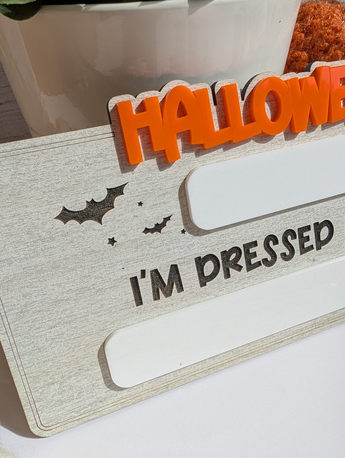 Halloween Costume Photo Prop Sign | Reusable Wooden Keepsake