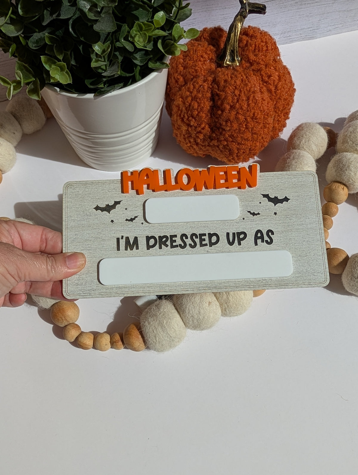 Halloween Costume Photo Prop Sign | Reusable Wooden Keepsake