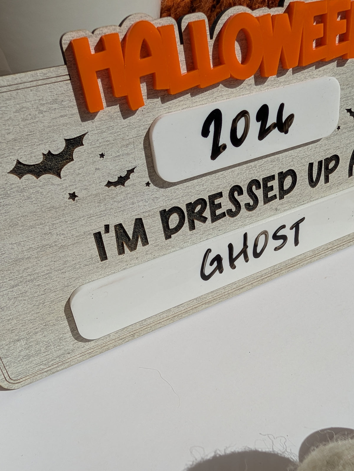 Halloween Costume Photo Prop Sign | Reusable Wooden Keepsake